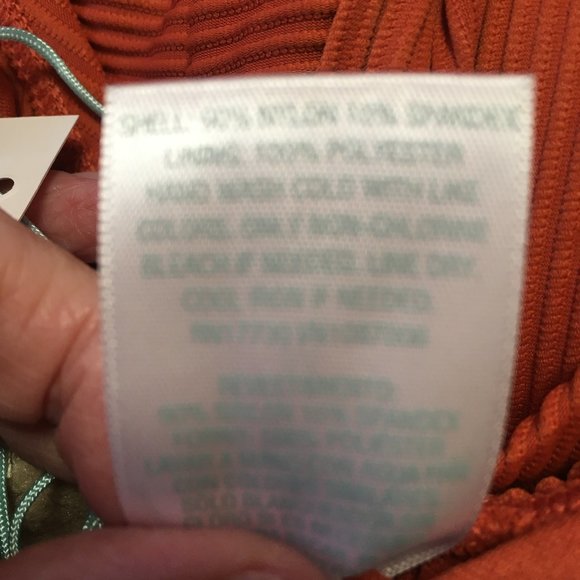 Kona Sol Women's Adjustable Tie Strap Padded Orange 1 Piece Swimsuit Choose Size - Picture 6 of 9